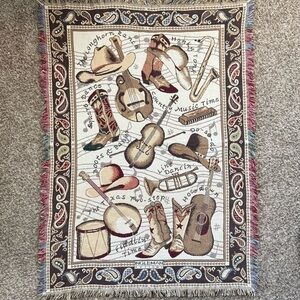Goodwin Weavers Western Cowboy Tapestry Blanket Throw Rustic Texas Decor Vintage